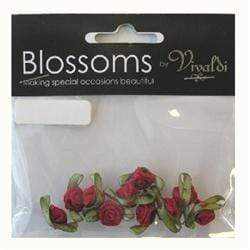 AussieSuperStore Art & Craft Essentials Red Grub Rose with Leaves (in 6 colors) Grub Rose with Leaves | Artificial Flower Party Decoration 9323823116675 GRL1RD